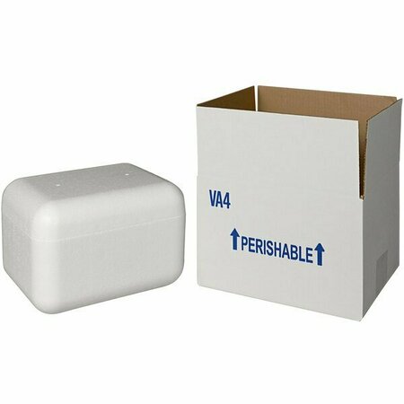 PLASTILITE Insulated Shipping Box with Foam Cooler 7 5/8'' x 5 3/4'' x 4 3/8'' - 1 1/2'' Thick 451VA4CPLT